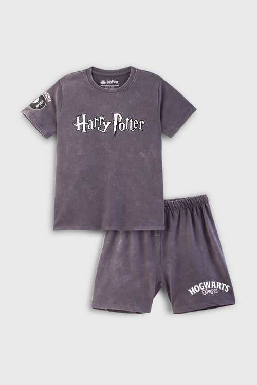 Hogwarts Express Iconic Shorts Set (STONE WASHED)