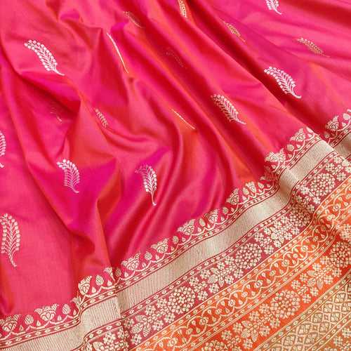 Pink Colour Katan Silk Handwoven Banarasi Saree