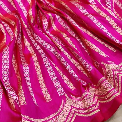 Pink Color Pure Katan Silk Handwoven Banarasi Saree