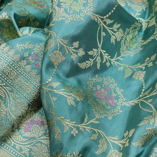 Pure Katan Silk Handwoven Banarasi Jungla Saree