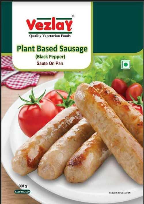 Vezlay Plant Based Black Pepper Sausage 200 gm - Pack of 3