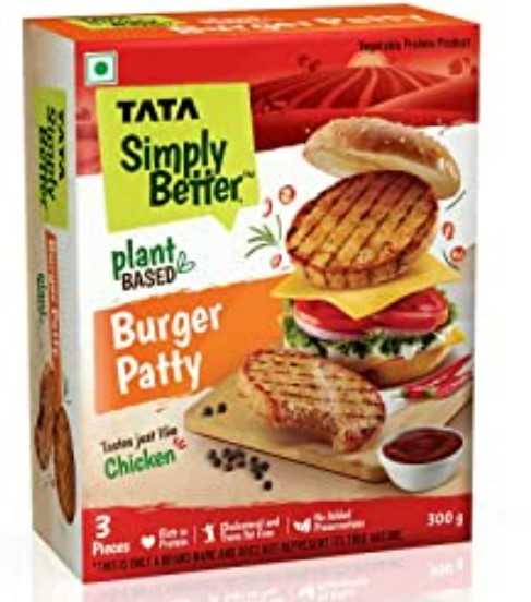 Tata Simply Better Plant-based Burger Patty, Tastes just like Chicken, 300g