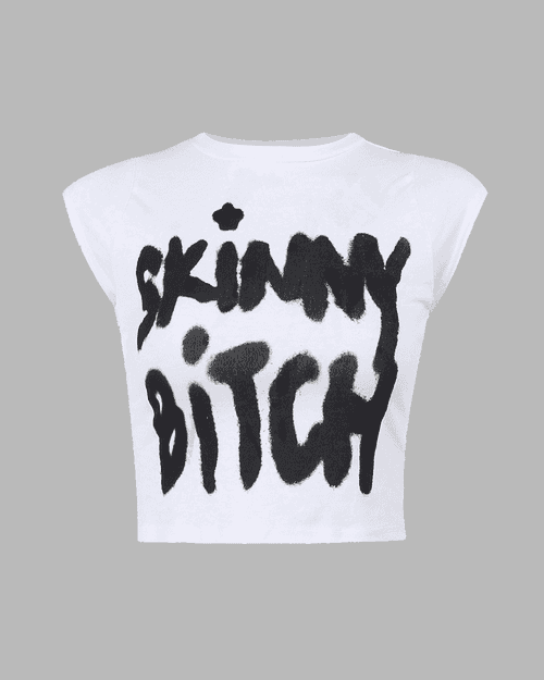 Skinny Letter Print Crop Top