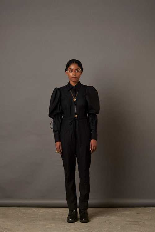 QUOD SUITING JUMP SUIT IN CHARCOAL