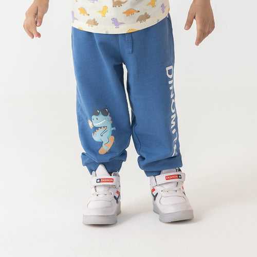 100% Cotton Full Length Boy Joggers, Royal Blue