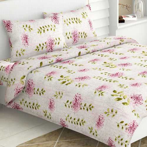 Flowering Fields, 100% Cotton Double Size Bedsheet, 144 TC