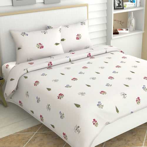 The Garden of Joy 100% Cotton Double Size Bedsheet, 186 TC