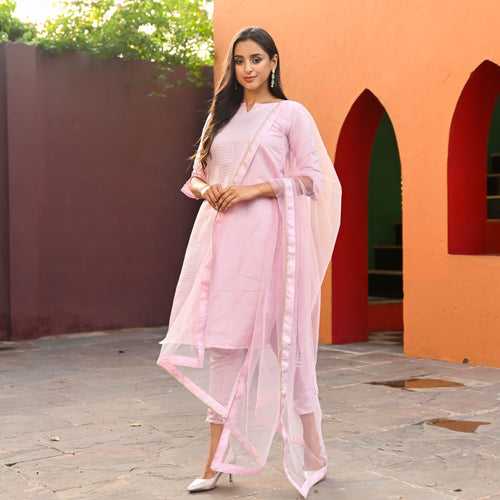 Mira White Co-ord Kurta Set with Dupatta ( 3pc Set)