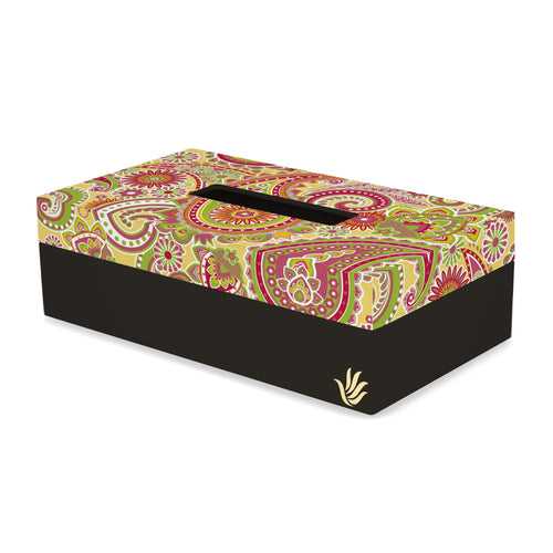 Yellow Paisley Tissue Box