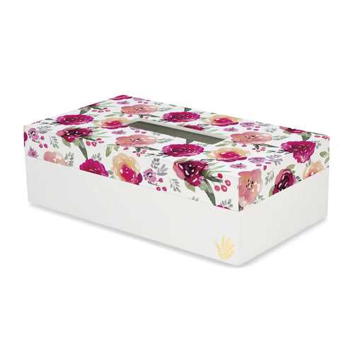 Pink Flowers Tissue Box