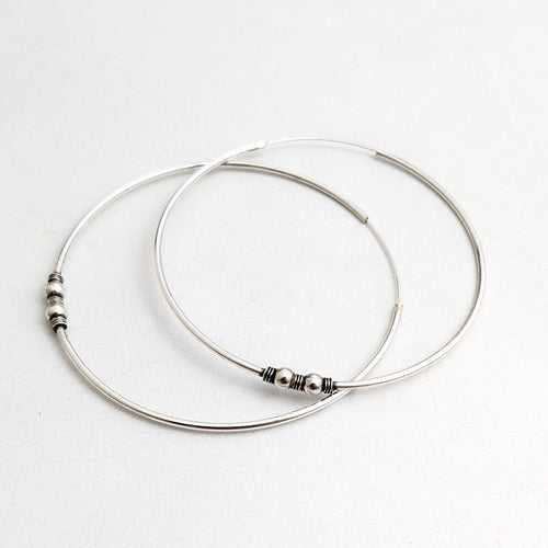 Fine silver hoop earrings