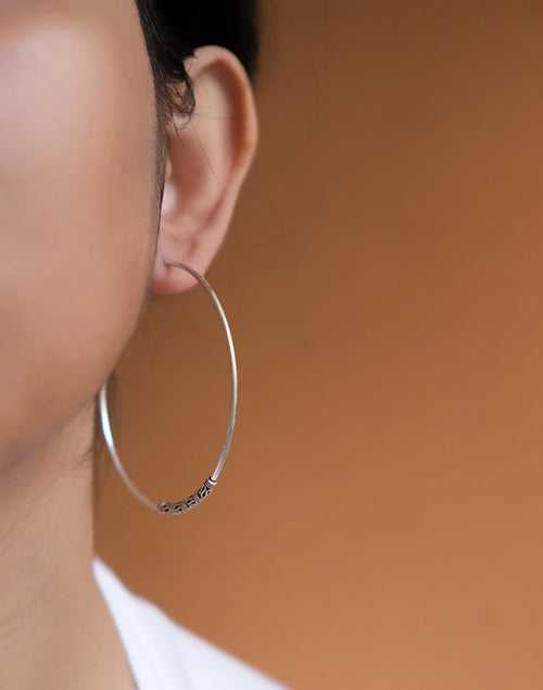 Fine silver hoop earrings