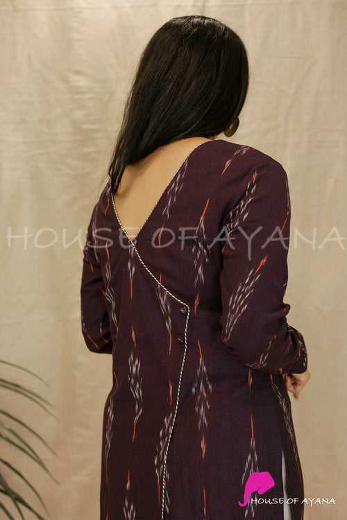 Ikat Gather Sleeve Kurti