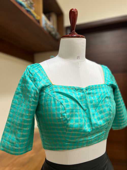 Checked Silk Blouse