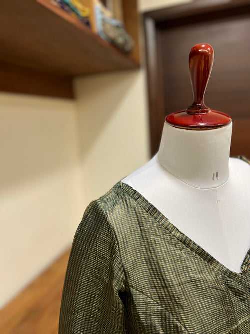 Green Tissue Silk Blouse