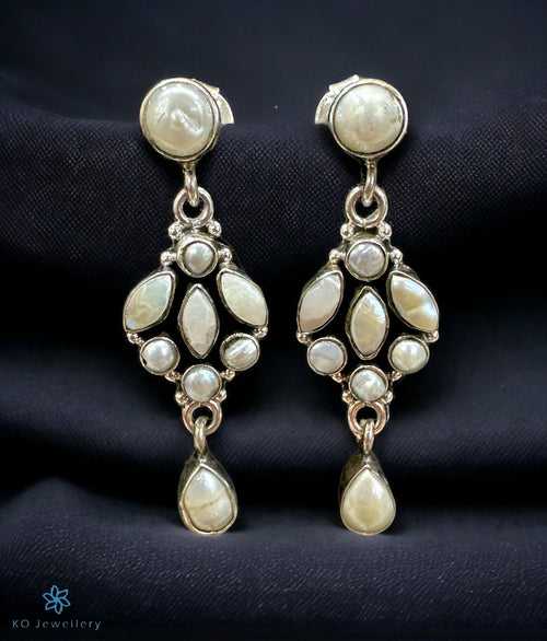 The Tasha Silver Gemstone Earrings (Pearl)