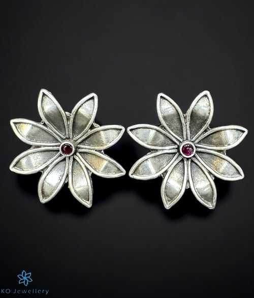 The Pushpita Silver Ear-studs (Oxidised)