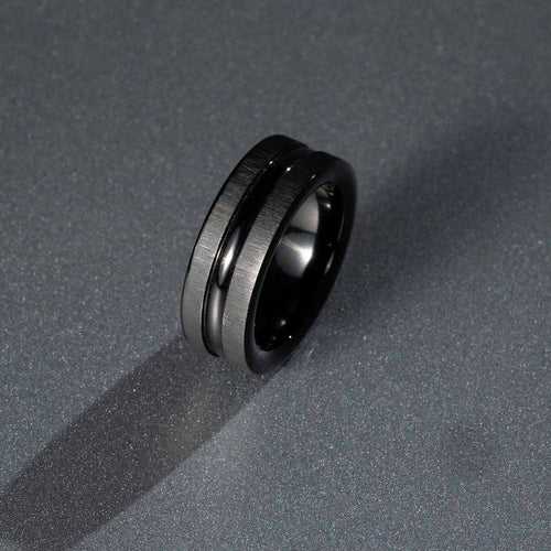 Black Titanium Brushed Ring