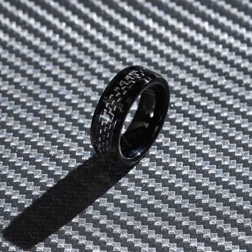 Black Carbon fiber Octane ring