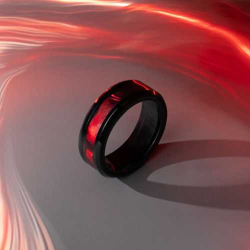 Black Flash Inlay Ring