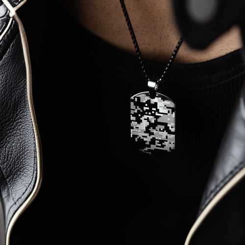 Cyber Camo Dog Tag Necklace