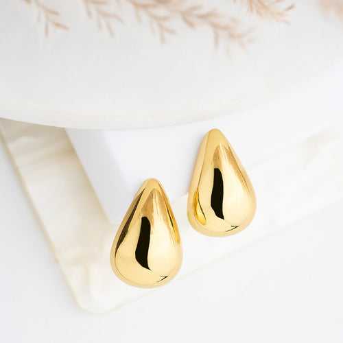 Edith Teardrop 18K Gold Stud Earrings