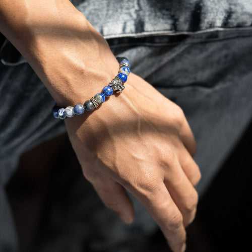 Wisdom Lapis Lazuli Natural Stone Panther Bracelet With Magsnap