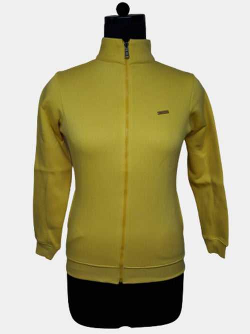 Hapuka Women Yellow Fleece Collor Sweat Shirt