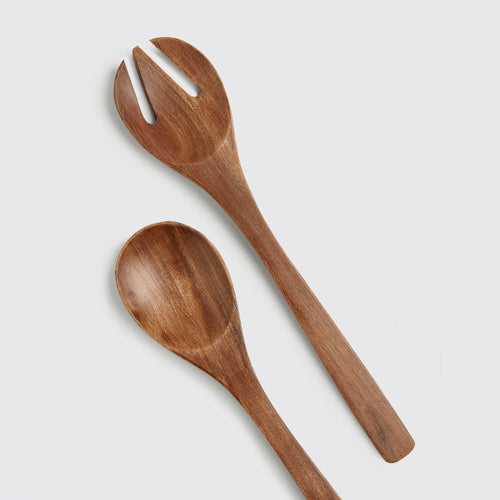 BASIC WOODEN SALAD SPOONS SET <span><br> NATURAL </span>