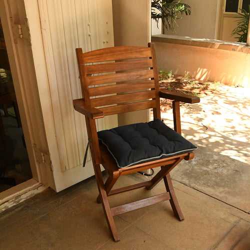 Chair Pad with Ties - Kyoko - Slate Blue