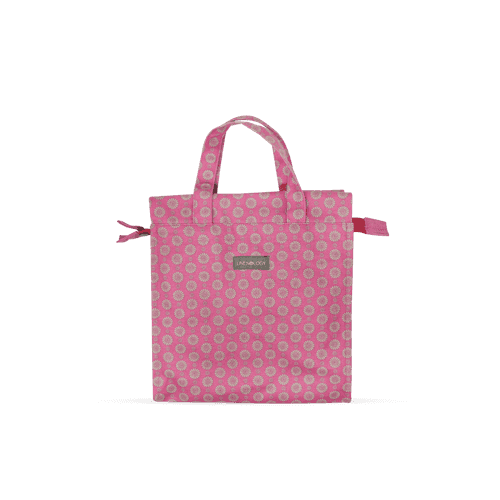 Tall Acrylic Coated Lunch Bag with Zip - Geo Pink Flambé