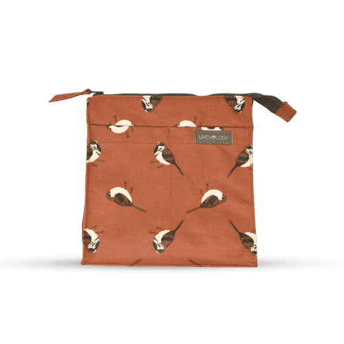 Wash Bag Tall - Sparrows - Burnt Chilli