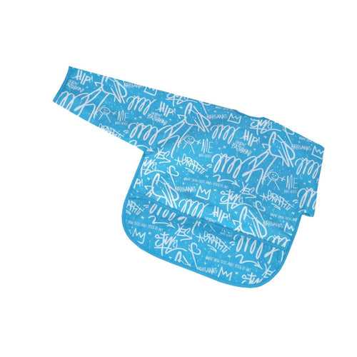 Acrylic Coated Feeding Apron - Graffiti - Blue