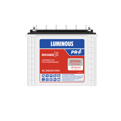Luminous inverter battery 200 ah rc 25000 pro