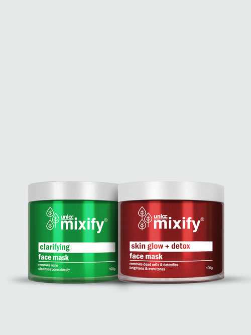 Unloc Mixify Mask Combo - Skin Glow Detox Mask + Clarifying Mask