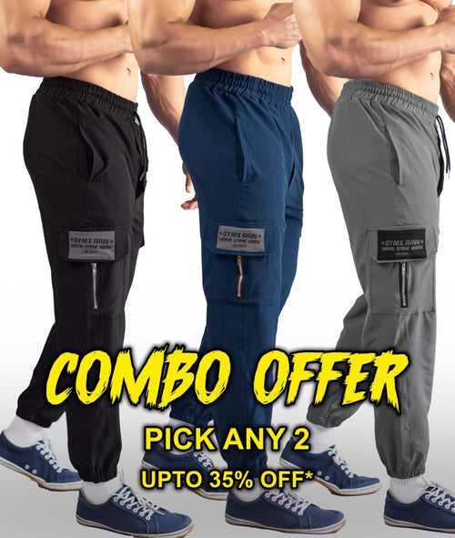 Combo Deal: GymX Raw Cargo Joggers: Pick Any 2
