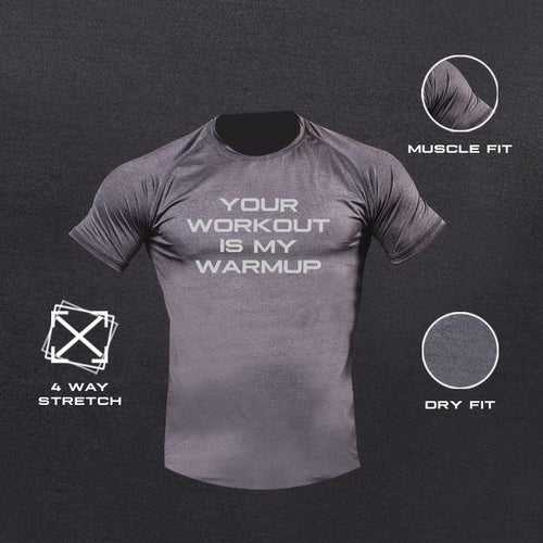 Anchor Grey Your Workout Is My Warmup Muscle Fit Tee- Essential Series- Sale