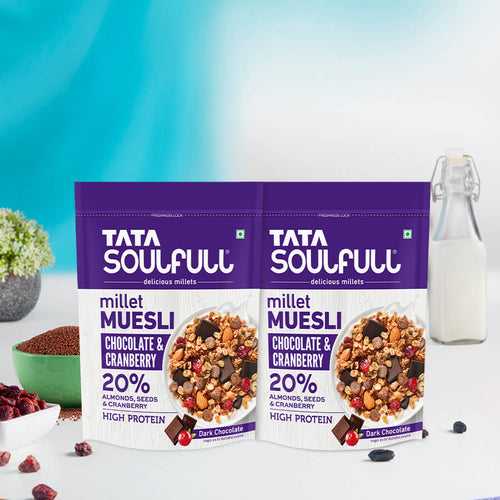 Chocolate & Cranberry Millet Muesli 500g  - Pack of 2 | 1000g