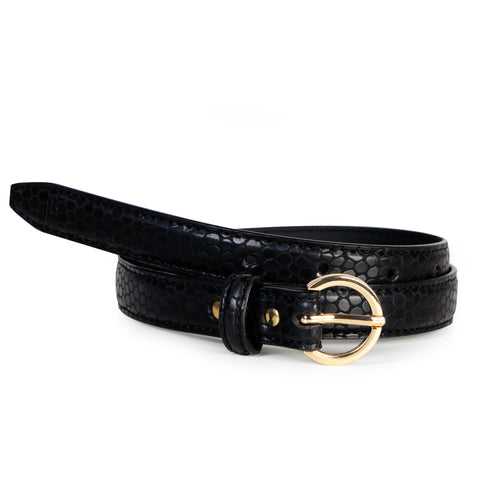 Women Textured Casual  Belt - Black