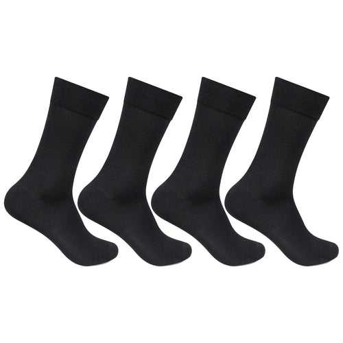 Men Cotton Plain Full-Length Socks - Pack of 4