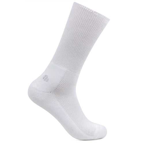 Men's Crew Length Diabetic Socks (White)