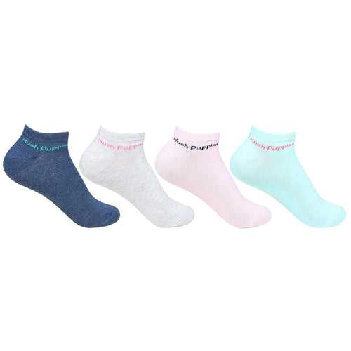 Hush Puppies Women's Cotton Low Ankle Socks - Pack of 4