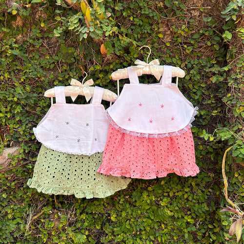 Cherubic Charm Eyelet Dress Set