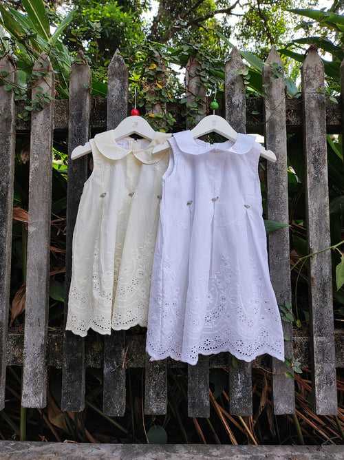 Elegant Embroidered Fabric Cotton Baby Dress