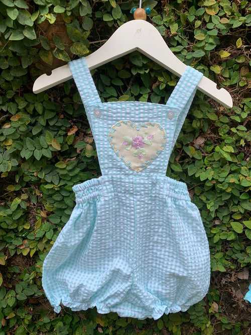 Sweet Heart - Green Checkered Dungarees
