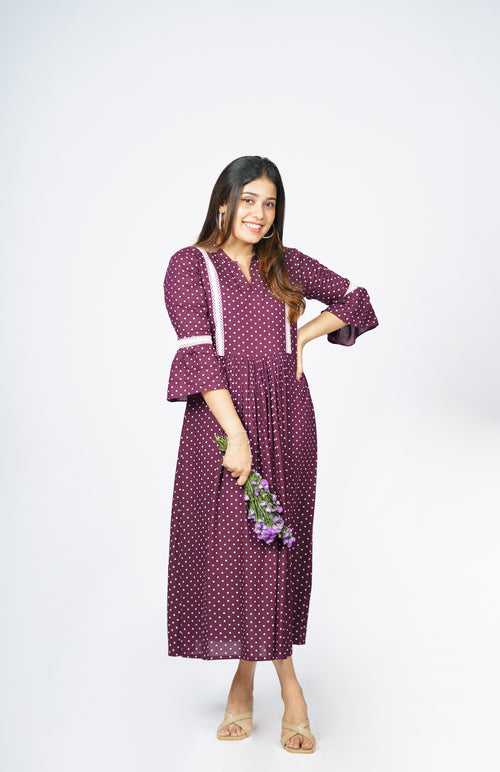 reyon polka dots dress MBS R-142