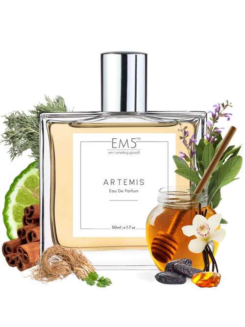EM5™ Artemis Perfume for Men | Eau De Parfum Spray | Iris Woody Powdery Fragrance Accords | Luxury Gift for Him | Sizes Available: 50 ml / 15 ml