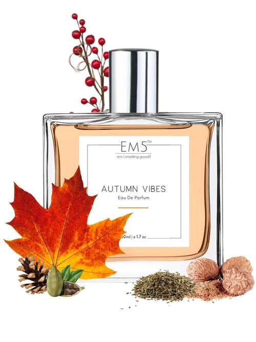 EM5™ Autumn Vibes Unisex Perfume | Eau De Parfum Spray for Men & Women | Woody Fresh Spicy Fragrance Accords | Luxury Gift for Him / Her | Sizes Available: 50 ml / 15 ml