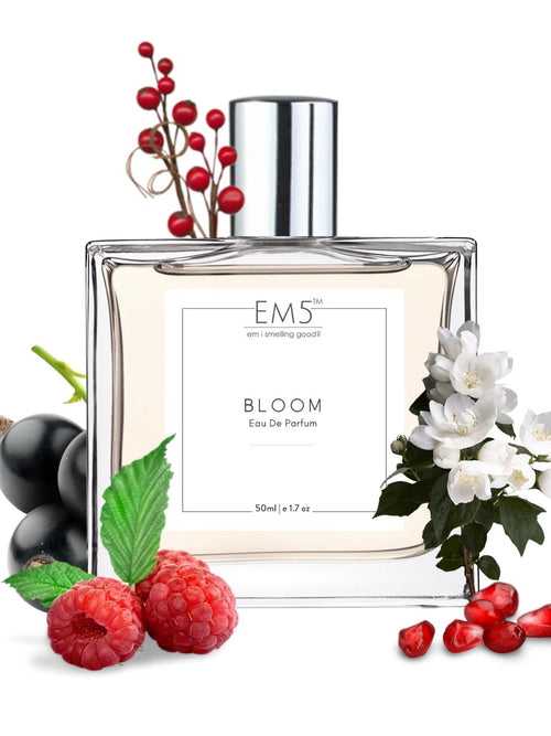 EM5™ Bloom Perfume for Women | Eau De Parfum Spray | Floral Fruity Sweet Woody Fragrance Accords | Luxury Gift for Her | Sizes Available: 50 ml / 15 ml