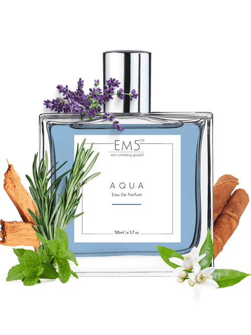 EM5™ Aqua Perfume for Men | Eau De Parfum Spray | Aromatic Fresh Spicy Fragrance Accords | Luxury Gift for Him | Sizes Available: 50 ml / 15 ml